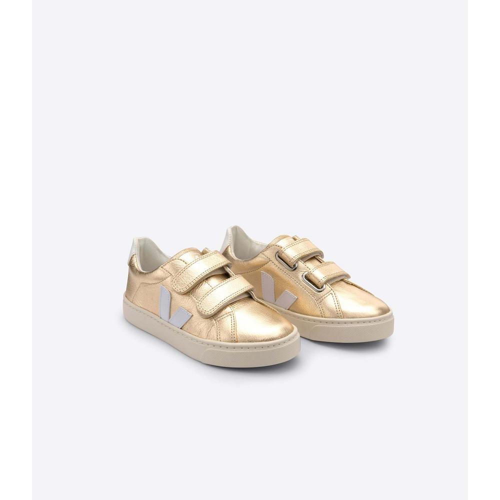 Kids' Veja ESPLAR CHROMEFREE Shoes Gold | ZA 725HAP